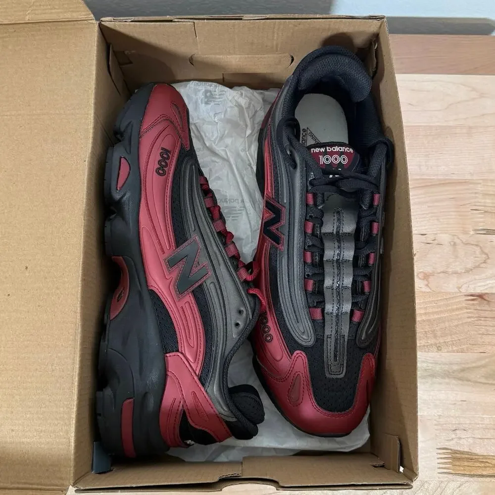 New Balance 1000 Red Black Running Sneakers Mens Size 11